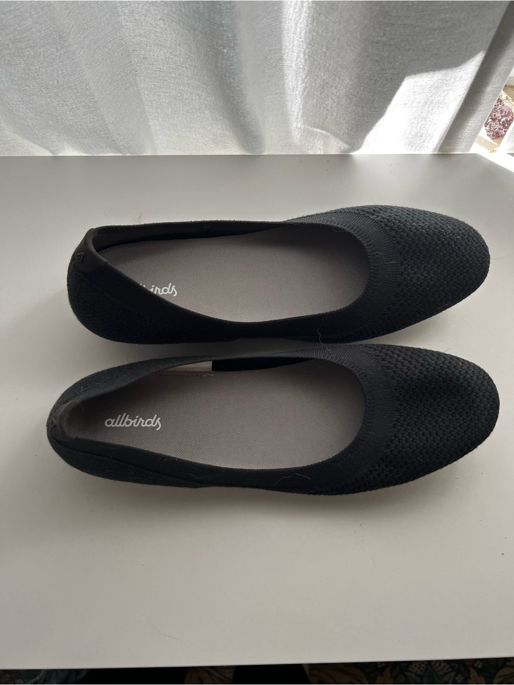 allbirds Black Knit Slip-On Ballet Flats